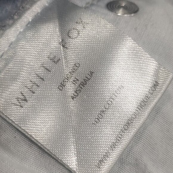 White Fox Light Blue Raw Hem Wide Leg Denim Jeans Size Medium - Picture 7 of 13